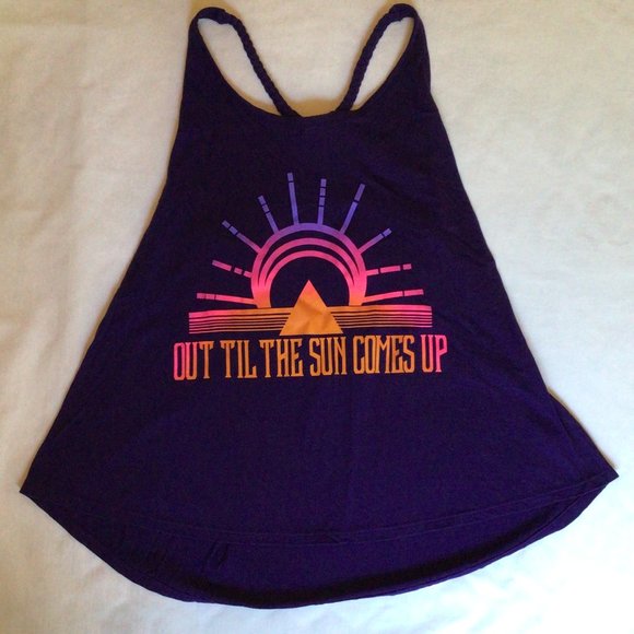 Arizona Jean Company Tops - Arizona Jean Co Purple Tank Top "Out Till The Sun Comes Up" NWOT